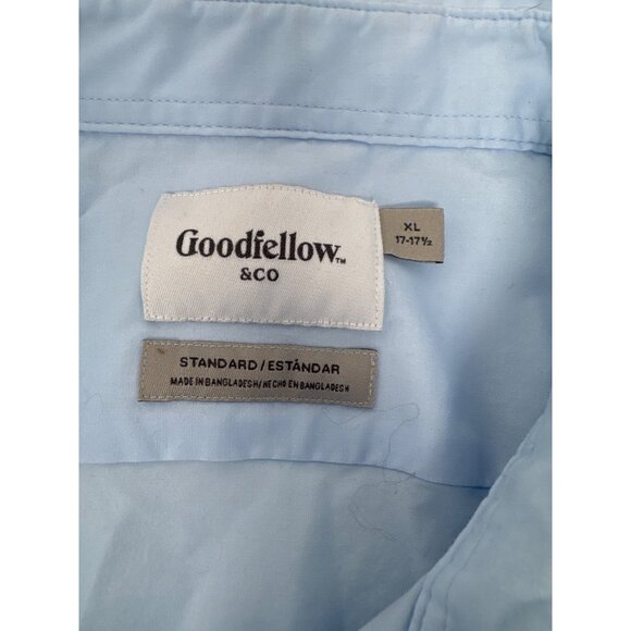 Goodfellow & Co Mens Light Blue Standard Fit Button-Down‎ Dress Shirt XL - Picture 4 of 4